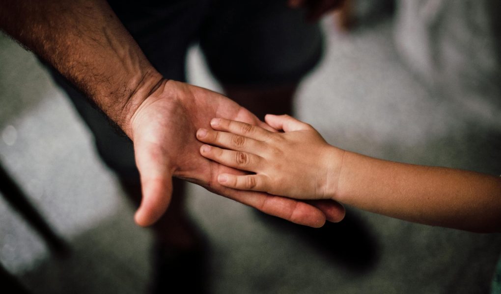 father and child s hands together