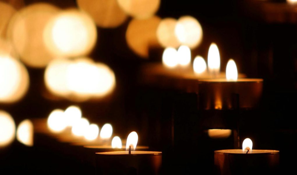 tealight candle lit up