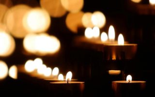 tealight candle lit up