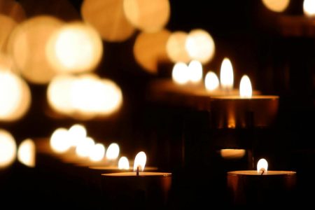 tealight candle lit up